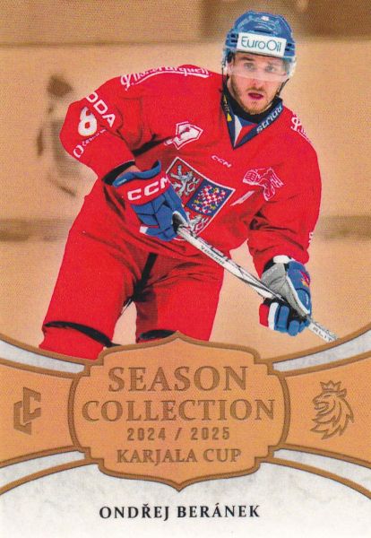 insert karta ONDŘEJ BERÁNEK 24-25 LC Český Hokej Ser. 1 Season Collection Gold číslo KC-11